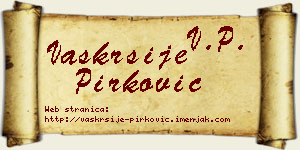 Vaskrsije Pirković vizit kartica